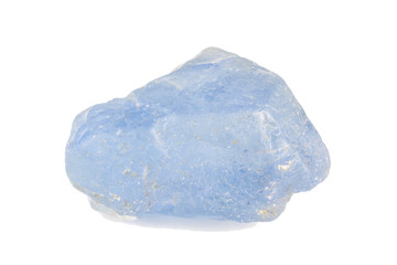 A raw uncut blue sapphire crystal