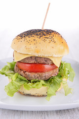 burger on plate