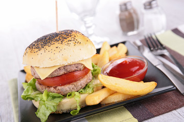 food truck, burger