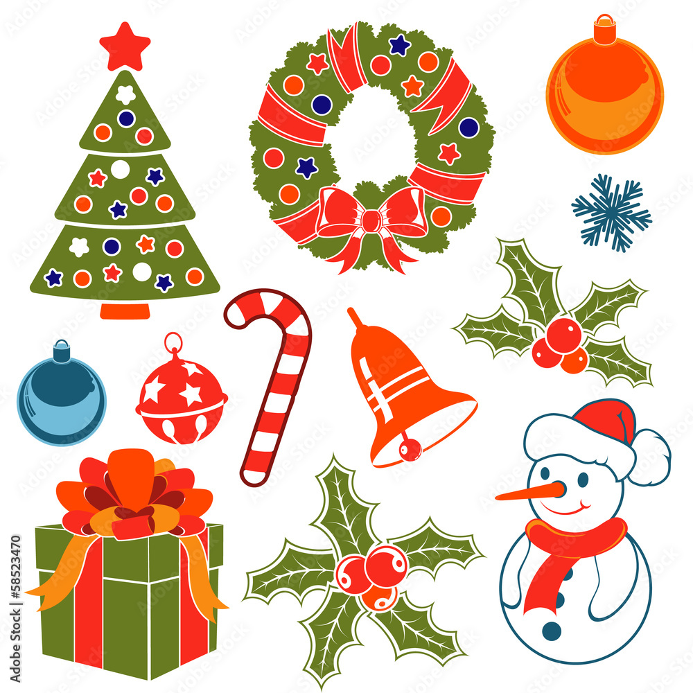 Sticker christmas icons