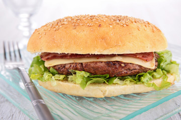 burger, sandwich