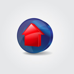 3d Glossy Home Vector Icon