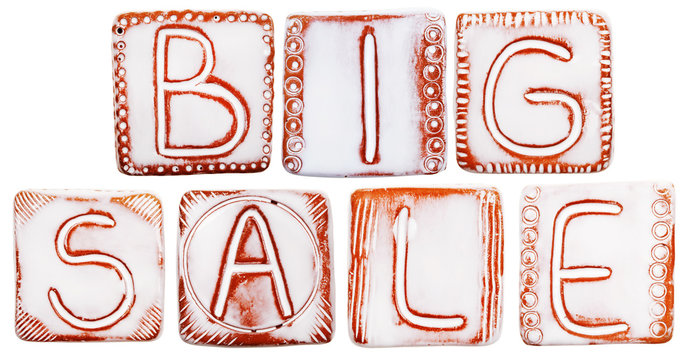Words "Big sale"