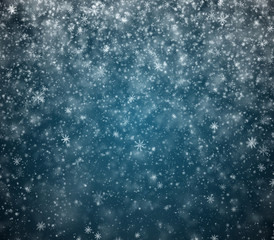 Obraz premium Frosty winter New Year's background, falling snowflakes