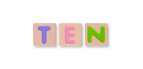 Wording ten isolated on white background