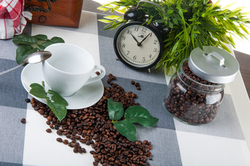 Coffee break theme on kitchen table