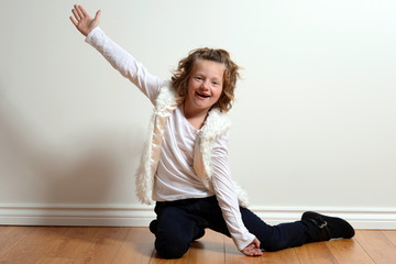 little girl having fun