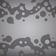 Abstract silver background with round bubbles