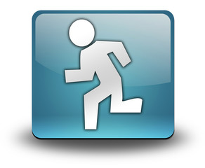 Light Blue 3D Effect Icon "Running"