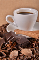 cup of coffee and chocolate