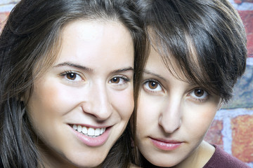 Couple of beautiful girls color image
