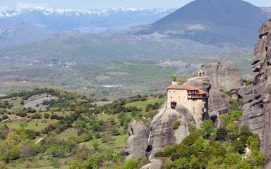 View of St. Nicholas Anapausas monastery, Meteora, Greece