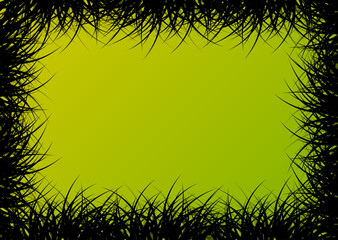 Grass detailed silhouette landscape illustration background vect