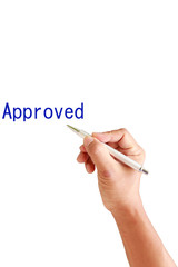 Hand and pen