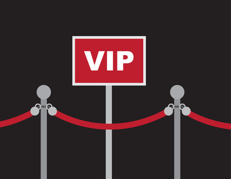 VIP sign with surrounding red rope
