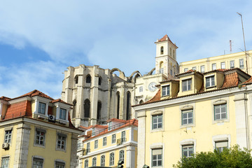 Fototapeta na wymiar Igreja do Carmo, ruin of 1755 Lisbon Earthquake, Lisbon