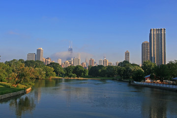Fototapeta na wymiar Chicago view at Lincoln park