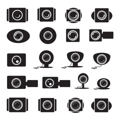 Camera Icons Set - Isolated On White Background