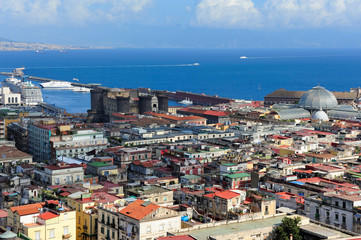 Naklejka na ściany i meble Naples, coast and port, Italy