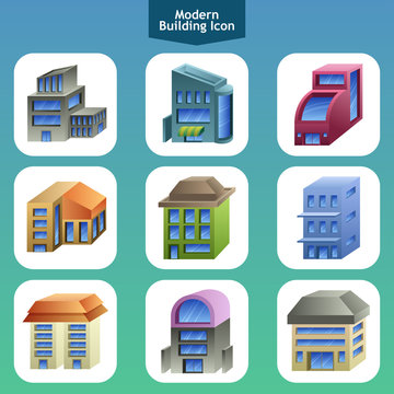 Modern building icons