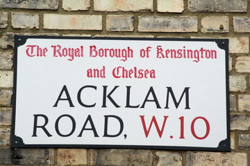 Acklam Road a famous street sign in London