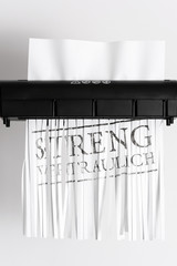 Schredder Streng vertraulich