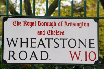 Wheatstone Road street sign a famous London Address