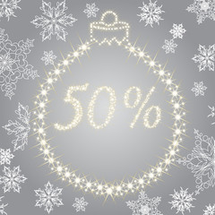 Card With Christmas Balls From Stars. Vector