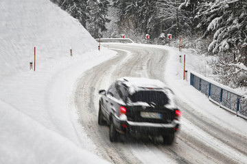 Road during snowfall
