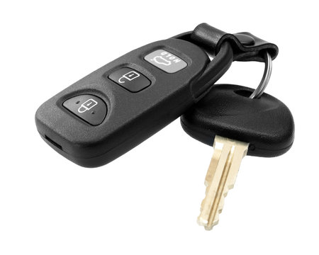 car key with remote control isolated