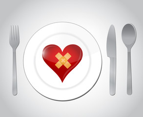 food for a broken heart concept illustration