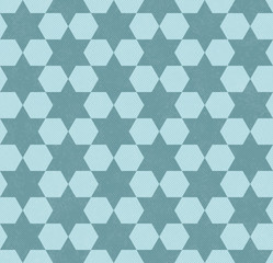 Teal Hexagon Patterned Textured Fabric Background