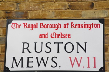 ruston mews street sign a famous London Address
