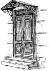 door of town house