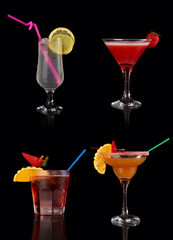 Set of alcoholic cocktails