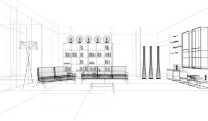 Rendering 3d progetto, interni, Etnico, Appartamento