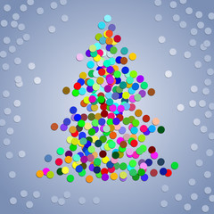 Christmas colorful confetti tree