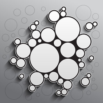 Abstract background with black and white circles