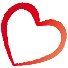 Rotes Herz mit rissigen Kanten