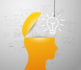 lamp in sIlhouette of a head