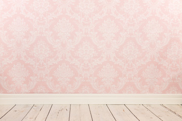 Vintage wall and wooden floor