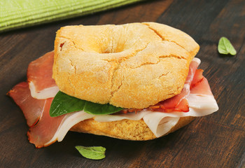 Dry-cured ham sandwich