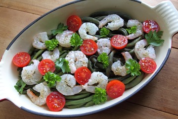 Shrimp and vegetables