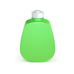Closed Cosmetic Or Hygiene Green Plastic Bottle Of Gel