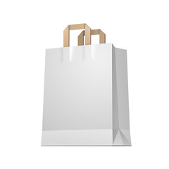 Carrier Paper Shopping Bag White Empty EPS10