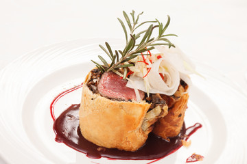 Fillet Wellington with fresh herbs