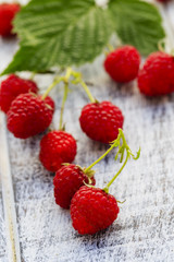 Raspberry, fruits - fresh raspberries from garden