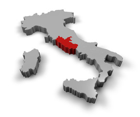 Cartina Italia 3d regioni Lazio