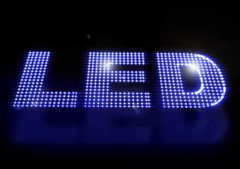 Illustration of LED spelled out with leds