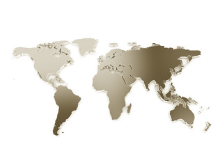 Fototapeta na wymiar 3d world map metal texture isolated on white